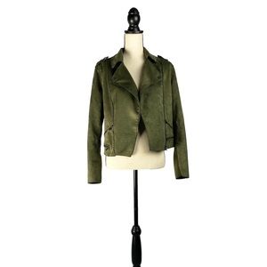 Green biker jacket